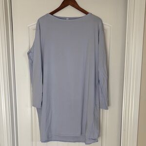 Lululemon Back In Action Long Sleeve Tshirt Dress Blue Periwinkle Womens Size 10